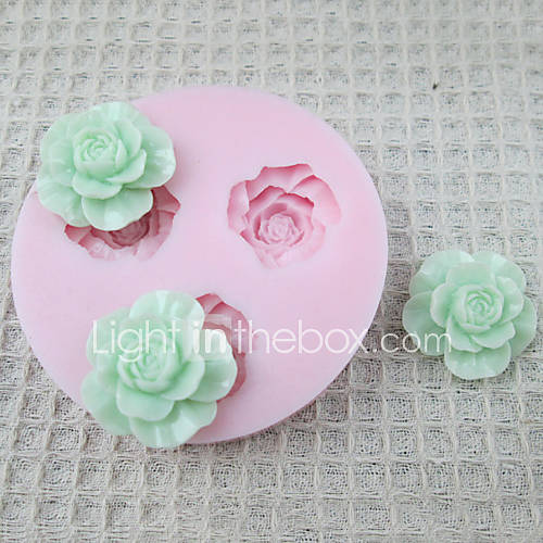 3D 3 cell Flowers Silicone Mold Fondant Molds Sugar Craft Tools Chocolate Mould For Cakes