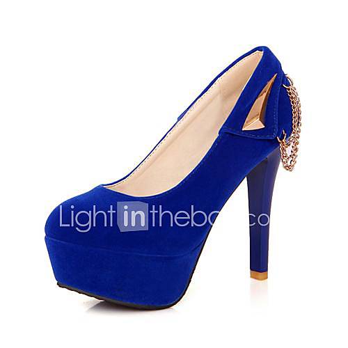 Suede Wedding Cone Heel Pumps Heels with Chain(More Colors)