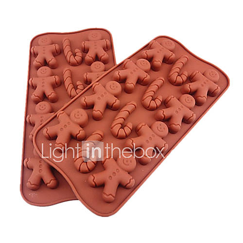 Silicone Cane and Snowman Shape Chocolate Tray (Color Randoms)