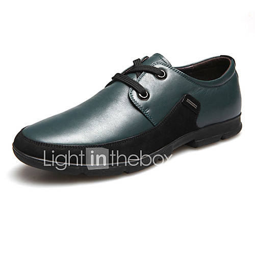 Leather Mens Casual Oxfords with Lace up