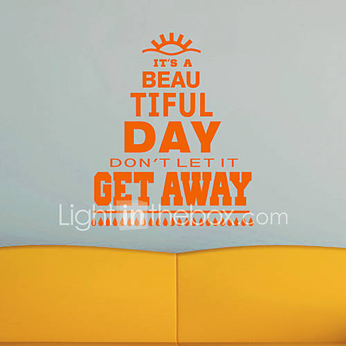 Words Beautiful Day Wall Stickers