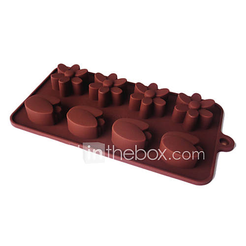 Silicone Eight Holes Chocolate Tray with Two Flowers Assorted(Color Randoms)