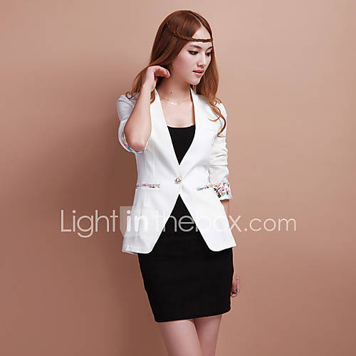 Newcomerland Korean Small Shrug Fifth Sleeve Suit(White)