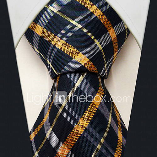 Business Dark Blue Check Pattern Necktie