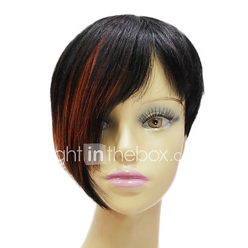 Rihanna Hairstyle Hand tied 100% Real Human Hair Short Mixed Color Straight Celebrity Wigs