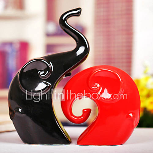 9Modern Style Elephant Type Ceramic Collectibles(2 PCS)