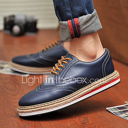 Mens Faux Leather Low Heel Comfort Oxfords Shoes(More Colors)