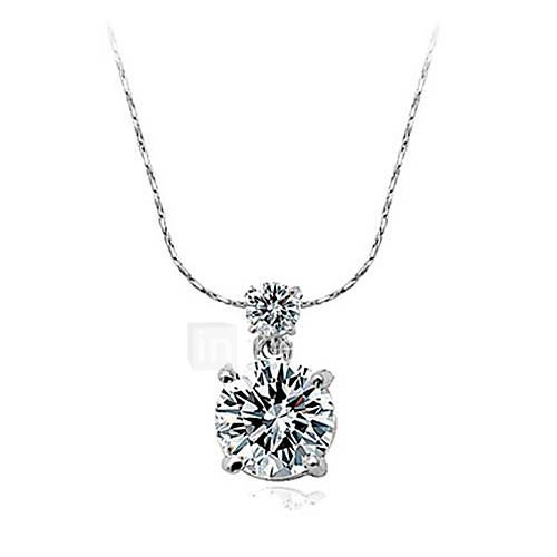 Fabulous Alloy Silver With Cubic Zirconia Womens Necklace