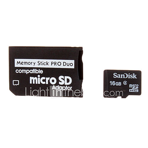 SanDisk Class 4 Ultra microSDHC TF Card 16G with microSD to MS Card Adapter