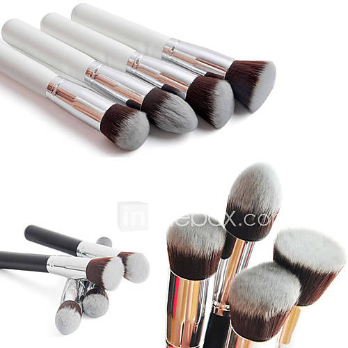 Pro High Quality 4 PCs Synthetic Hair Makeup Blusher/ Foundation/ Powder Brush(3 Color)