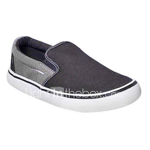 Mens Canvas Flat Heel Comfort Loafers Shoes