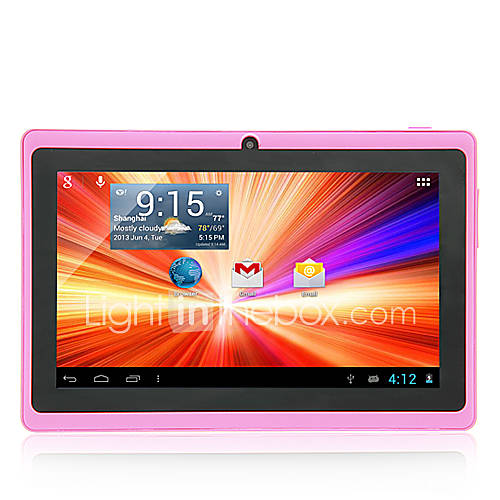 8GB 7 A13 Capacitive Android 4.1 Dual Camera Wifi Tablet PC Pink Bundle Case