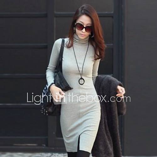 WomenS High Neck Bodycon Above Knee Dress