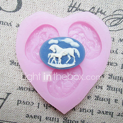 Three Holes Horse Silicone Mold Fondant Molds Sugar Craft Tools Resin flowers Mould Molds For Cakes