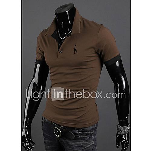 URUN British Style Short Sleeve Polo Shirt(Coffee)