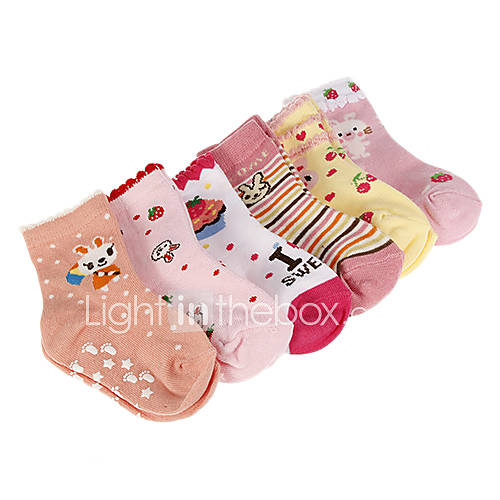 Girls Cartoon Patterns Socks(Random PatternColor)