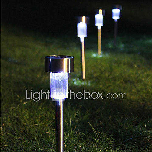 8 White LED Stainless Steel Solar Power Light Outdoor Garden Lawn Decoration Lamp(CIS 57267)