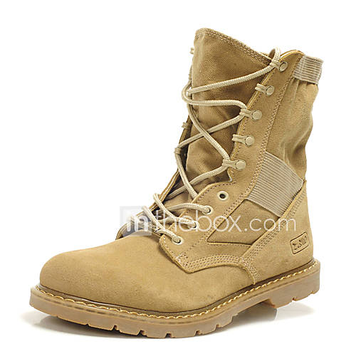 Leather Mens Outdoor Combat Boots with Lace up