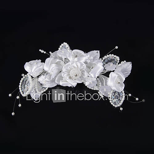 Fabric Hair Comb with RhinestonePearl Wedding Headpieces