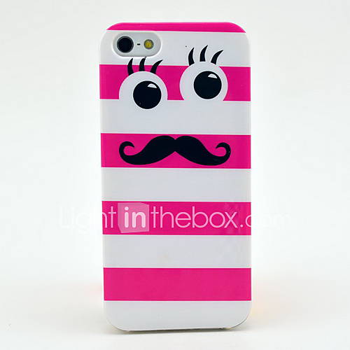 Pink Cute Mustache Pattern Soft Tpu Imd Case for iPhone 5/5S