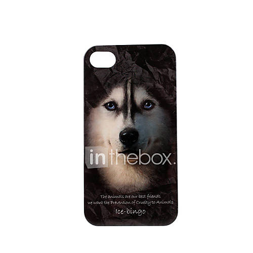 Animal Series Wolf Pattern Plastic Hard Case for iPhone 4/4S
