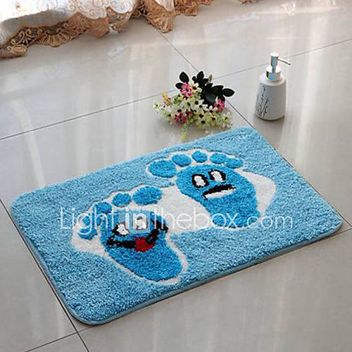 Bath Mat Modern Solid Color Big Foot W16 x L24  2 Colours Available