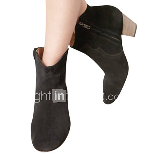 Suede Chunky Heel Cowboy Boots Ankle Boots(More Colors)