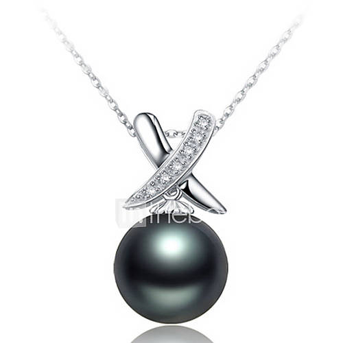HoneyBaby Elegant Bowknot Pearl Pendant Necklace