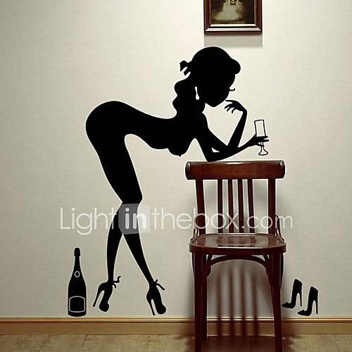People Drinking Woman Wall Stickers