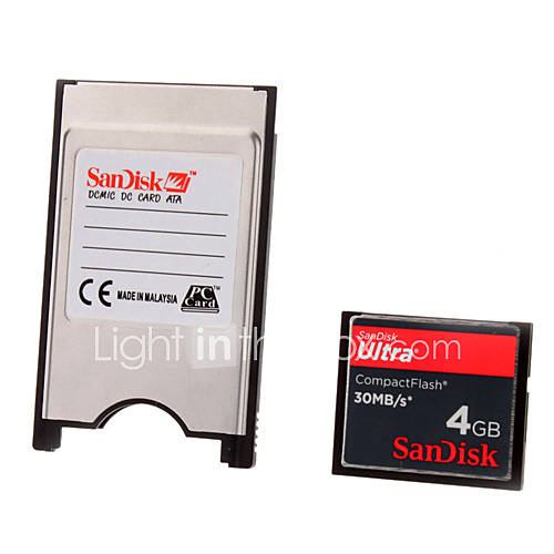 SanDisk Ultra CompactFlash Card 4G with PCMCI Adapter