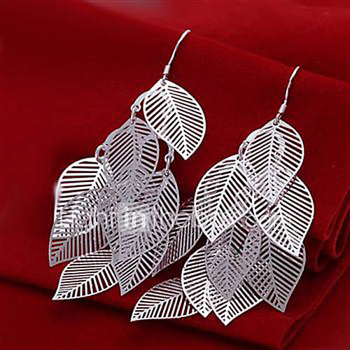 Elegant Alloy Silver Plated Womens Earrings