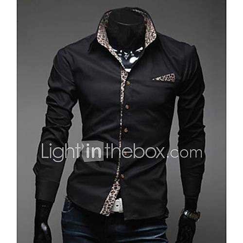 MenS Fasion Stitching Long Sleeve Shirt