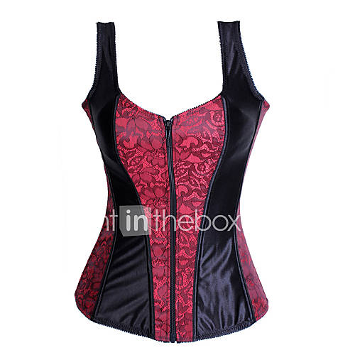 Satin Front Busk Closure And Lace up Classic Strap Corset Shapewear(More Colors)