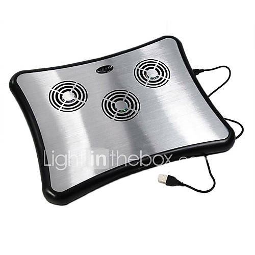 Notebook Aluminium Cooling Pad Laptop Cooler Stand with 4 Ports USB HUB