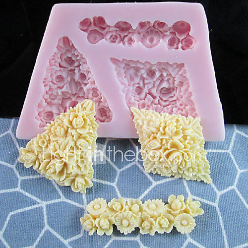 3D Three Holes Flowers Shaped Silicone Mold Fondant Molds Sugar Craft Tools Chocolate Mould For Cakes