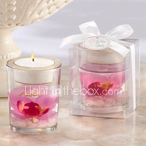 3Modern Style Phalaenopsis Glass Candle Holder