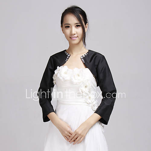 Long Sleeves Taffeta Special Occasion Bride Jacket/ Wedding Wrap(More Colors)