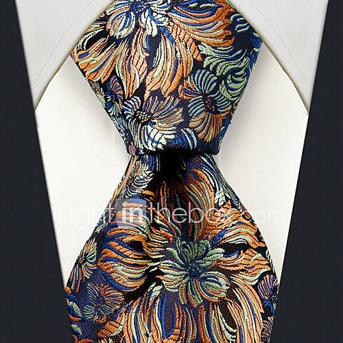 Business Colorful Floral Print Necktie