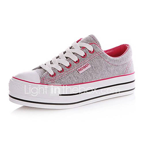 Womens Leisure Sports Wedges Plimsolls (Gray)