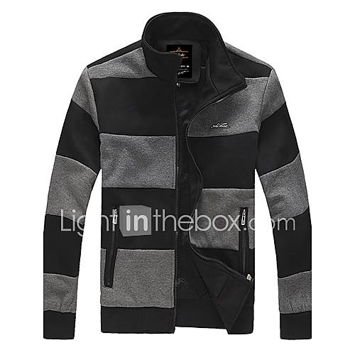 MenS Color Block Sweater Coat