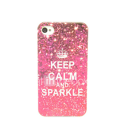 Twinkling Keep Calm And Carry On Letters Pattern IMD Craft TPU Case for iPhone 4/4S