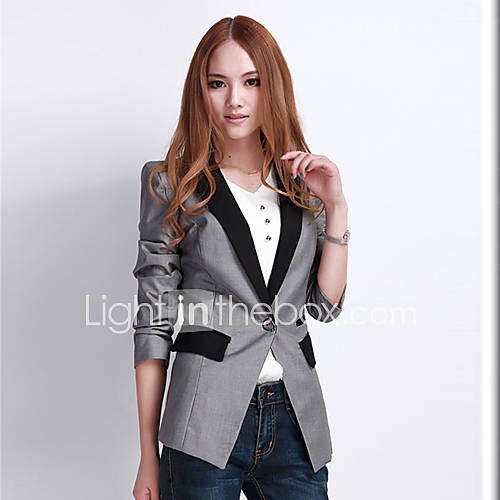 Newcomerland Korean Hit Color Stitching Slim Small Suit(Gray)