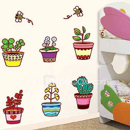 Cute Cartoon Plants Window Stickers