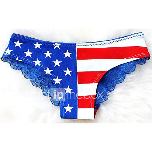 Womens Sexy National Flag Lace Short Briefs