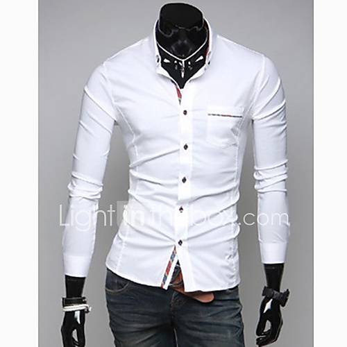 MenS Elegant Edge Long Sleeve Slim Shirt