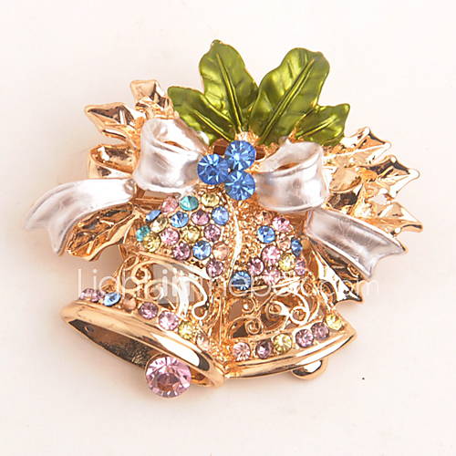 Christmas Shoes Design With Rhinestone Alloy Rose Gold Plated Brooch