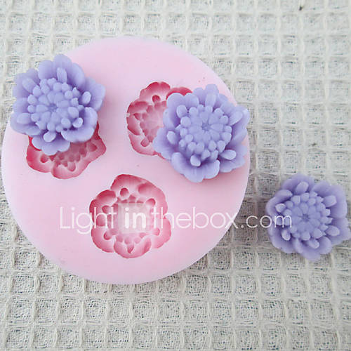 Three Hole Flowers Silicone Mold Fondant Molds Sugar Craft Tools Chocolate Mould For Cakes