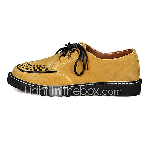 Trend Point Mens Popular Fitted Suede Shoes(Yellow)