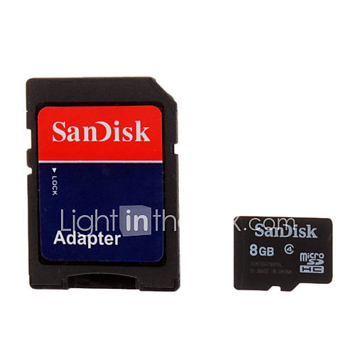 SanDisk Class 4 Ultra microSDHC TF Card 8G with microSD to SD Card Adapter