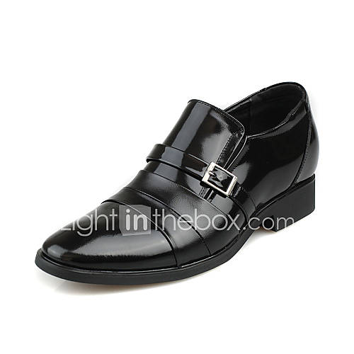 Mens Leather Loafers Height Increasing Shoes